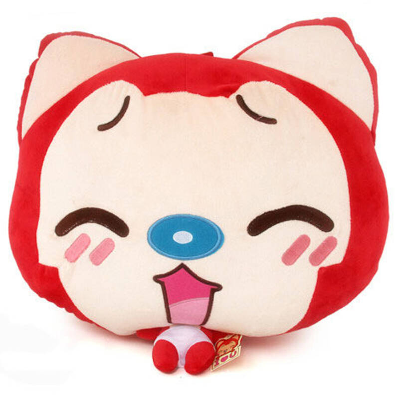 阿狸抱枕靠垫桃子 生日送女友情人节礼物 大红弯眼 40x45cm