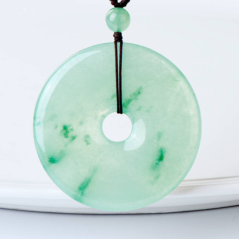 碧玉尊 冰种飘花翡翠平安扣吊坠男士玉佩收藏珍品玉器a货带证【已售】