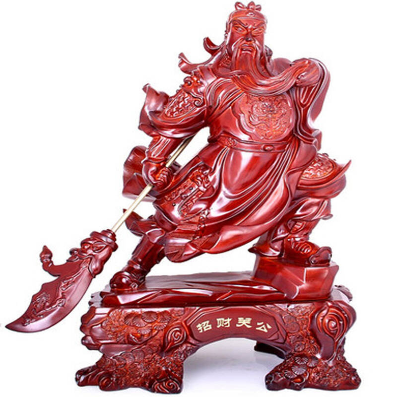 鑫大华威 树脂开光大号关公摆件开光武财神爷关羽佛像辟邪摆设招财