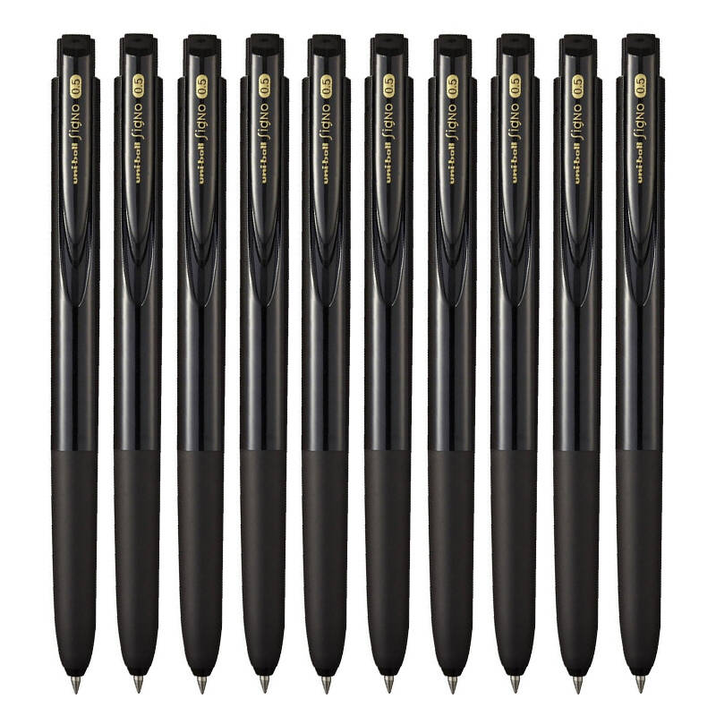 三菱uni按动中性笔学生考试笔05mm黑色签字笔umn155替芯umr8510支装