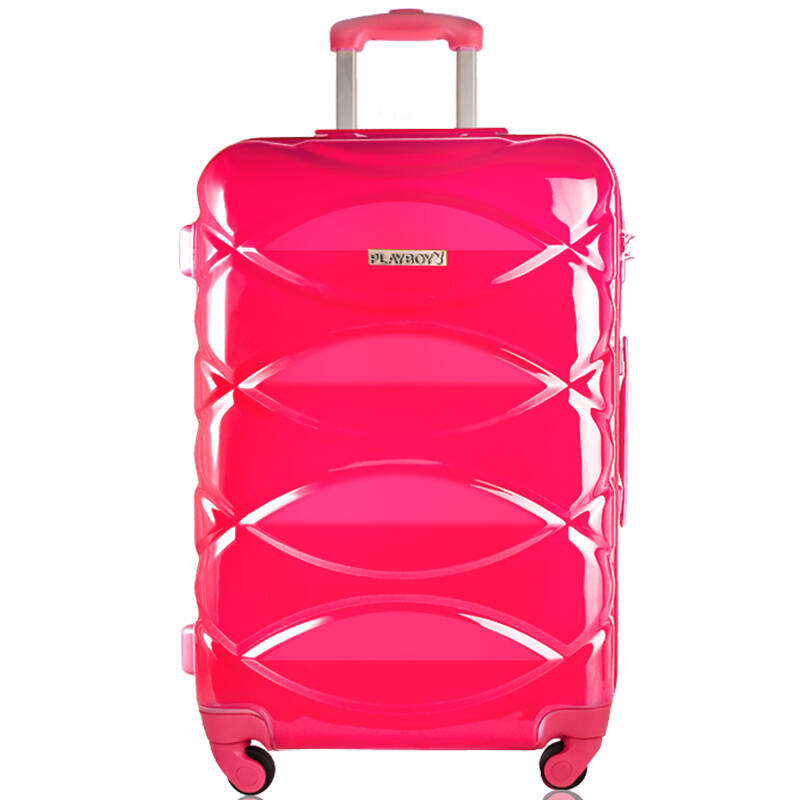 花花公子playboy拉杆箱万向轮旅行箱20寸登机箱子 玫红色 20寸