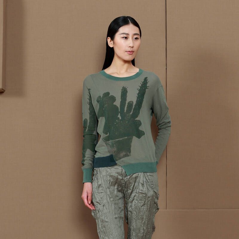 jnby江南布衣秋装新款女装套头不对称丛林优雅女士毛衫5c18081 308 m