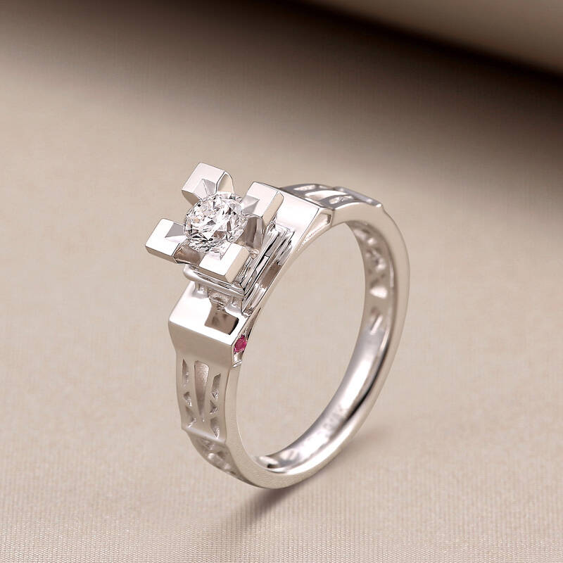 i do tower埃菲尔铁塔钻戒女18k求婚结婚钻石戒指 ido (定制)18k金/30