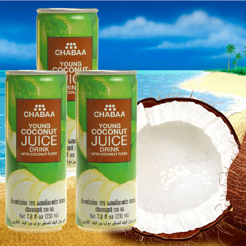 芭提娅 chabaa 椰子汁230ml*24听 整箱 泰国原装进口