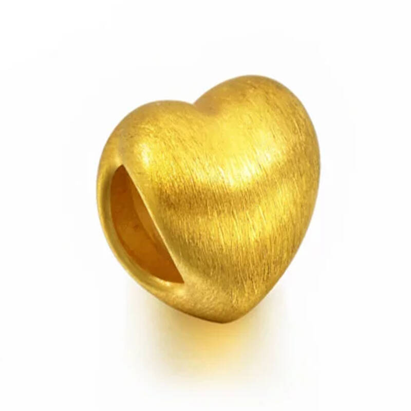 元亨利 黄金吊坠女 足金吊坠 3d硬金转运珠 心型吊坠 吊坠约0.93g