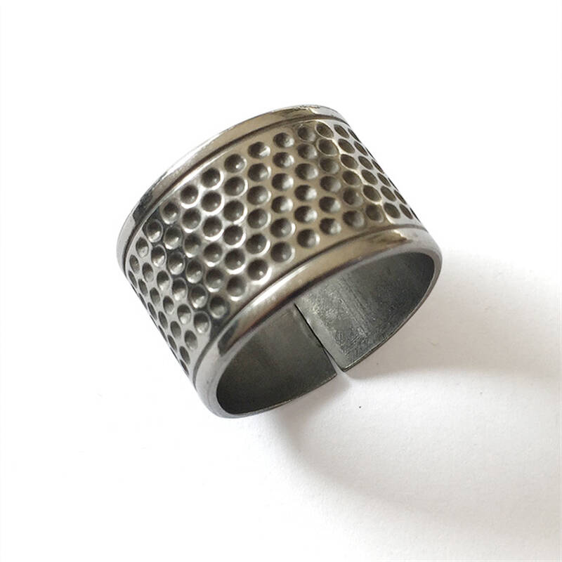 加厚顶针抵戒 顶针箍 金属顶针指套铁顶针压针器质量好 大号内径约17.