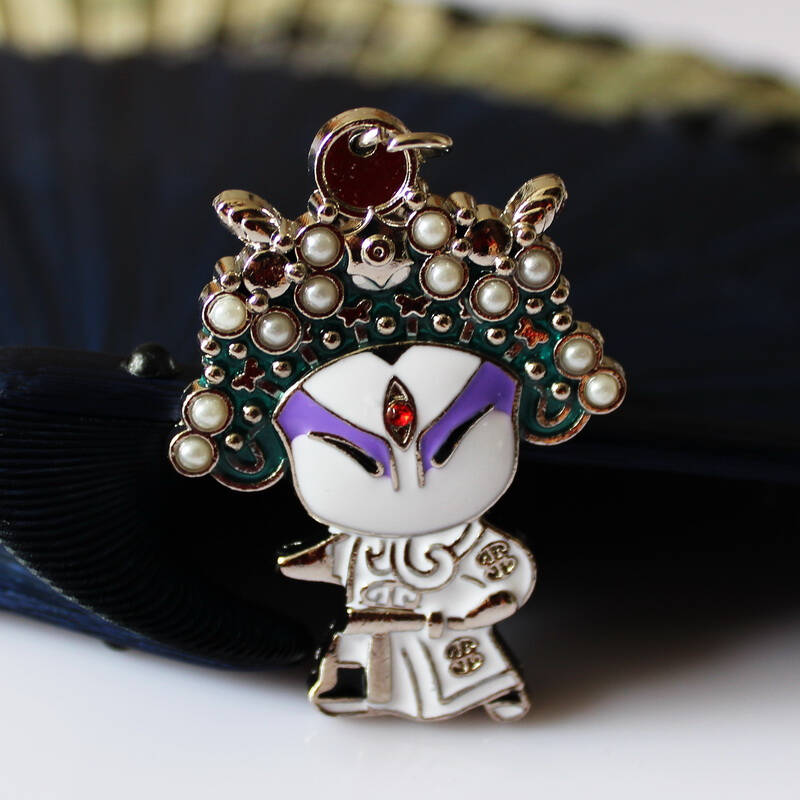 镶钻京剧脸谱钥匙扣摆件 卡通戏人个性特色实用工艺品y220 吕布