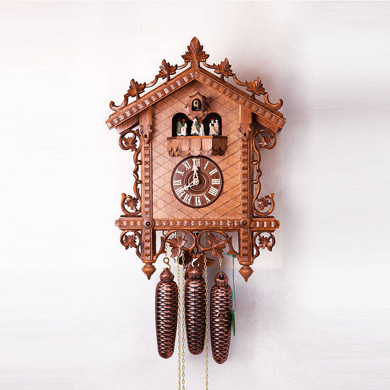 赫卡斯(hekas)百年经典 德国黑森林布谷鸟钟咕咕钟t3730 棕色