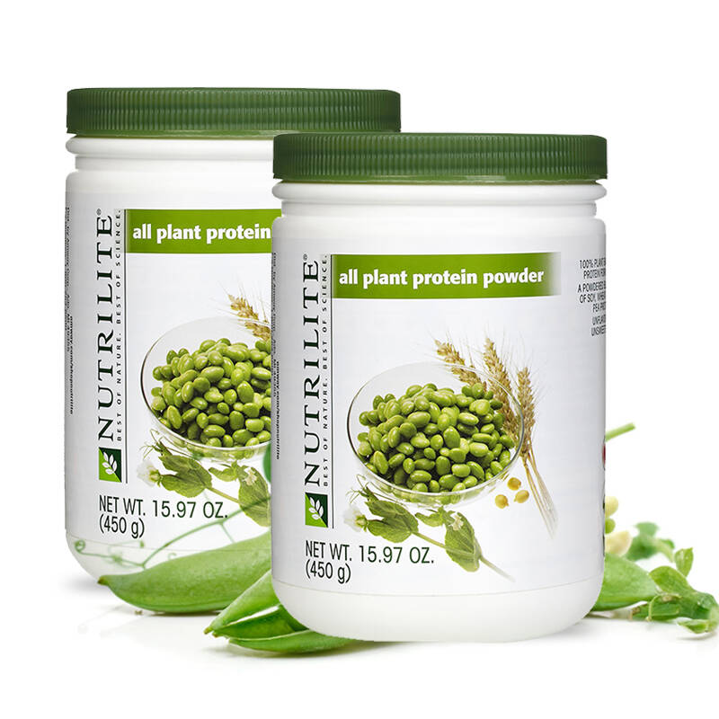 美国直邮 amway美产安利蛋白粉 纽崔莱纯植物蛋白质粉450g 两罐