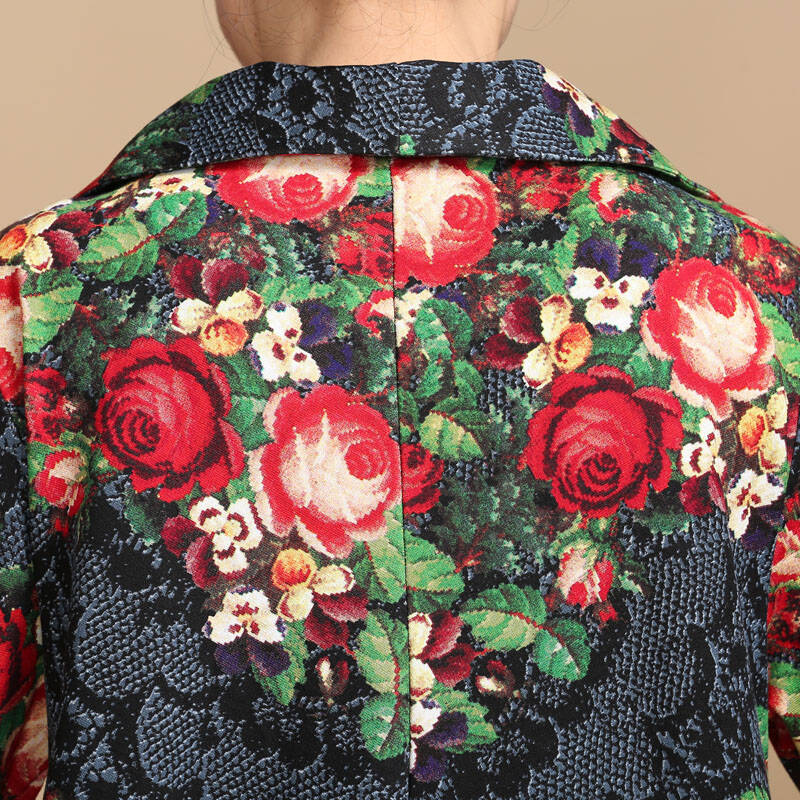 妈妈装春装中老年女装长袖长款t恤老年人中年大码上衣 红花 xxl