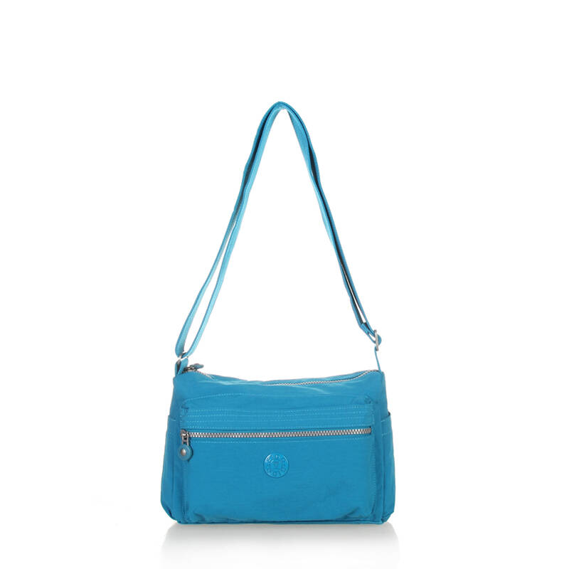 菲都狄都 fido dido进口水洗布 横款斜挎包小号 1408-1 湖蓝色