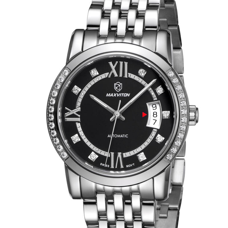 玛斯威顿(maxviton)瑞士品牌手表 情侣表男表 男士全自动机械表 精钢