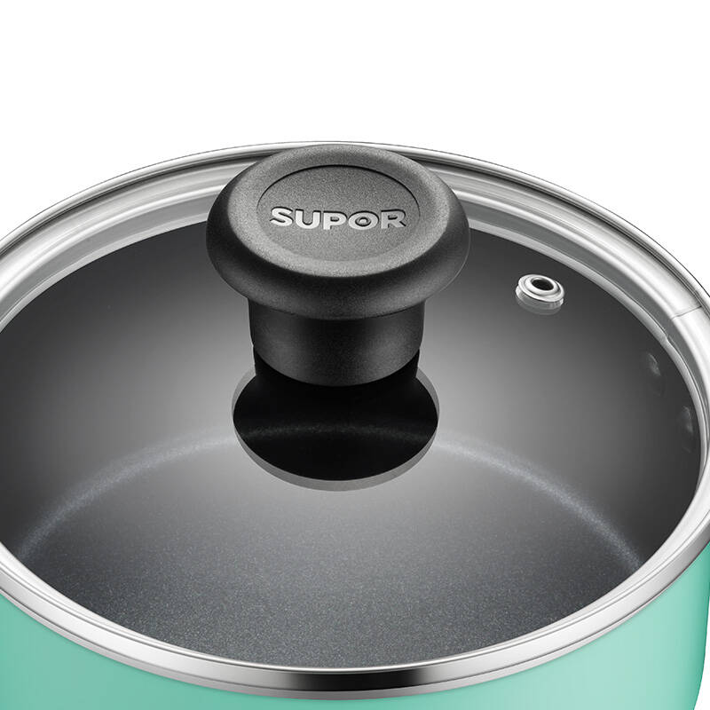 苏泊尔(supor)et16kp01-b 趣彩不粘奶锅 16cm加厚复底小汤锅 热牛奶煮