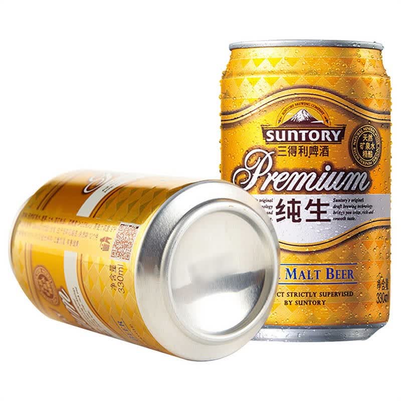 【京东超市】三得利啤酒(suntory) 纯生 9度 330ml*24听 整箱装