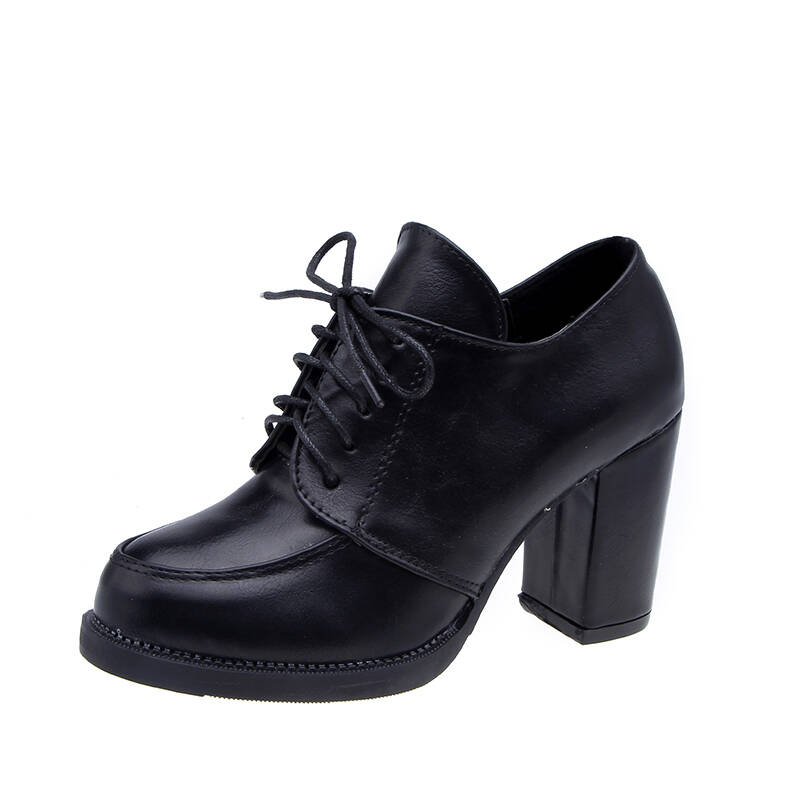 杰仕2014秋季新款潮流韩版高跟女士时尚皮鞋欧美单鞋 黑色 39 - 京东