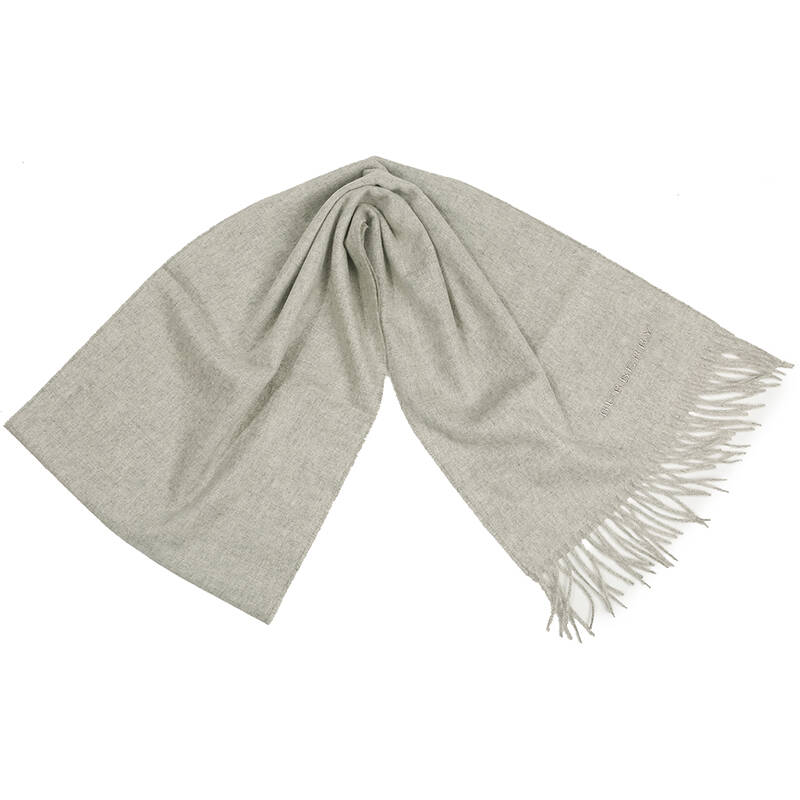 巴宝莉 burberry logo经典徽标纯色羊绒围巾 浅灰色 3994293