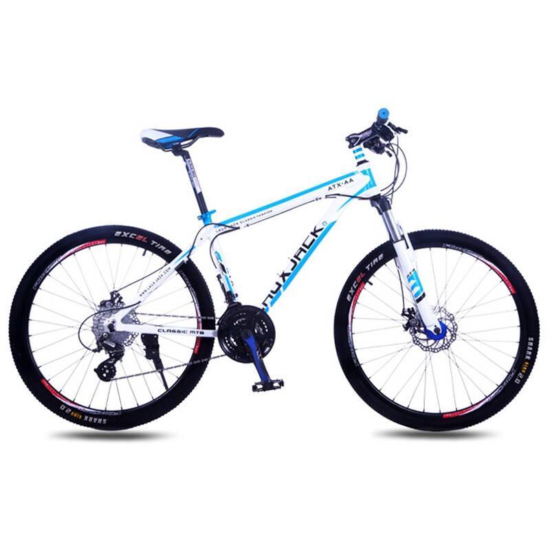 lauxjack 24速双碟刹锁死可调前叉铝合金禧玛诺变速山地自行车男女