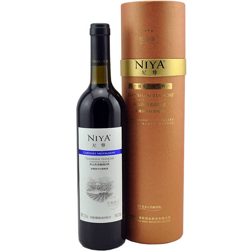 尼雅niya 优酿级 天山天池葡园 b区 赤霞珠 干红 葡萄酒 纸质筒装 750