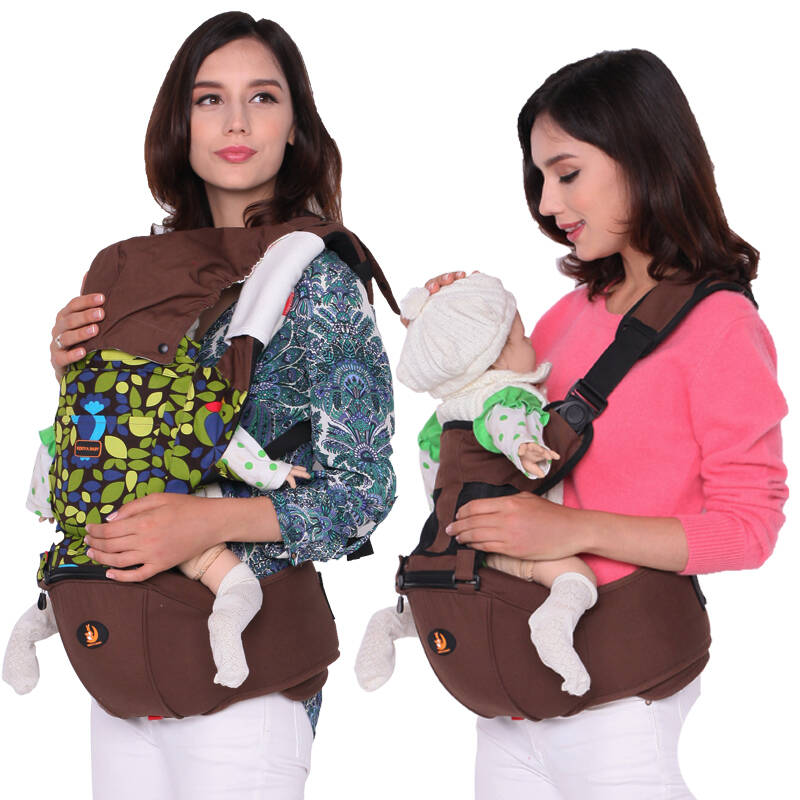 婴儿背带腰凳抱凳 新款三合一韩国双肩抱婴腰凳宝宝腰凳坐凳 咖啡色
