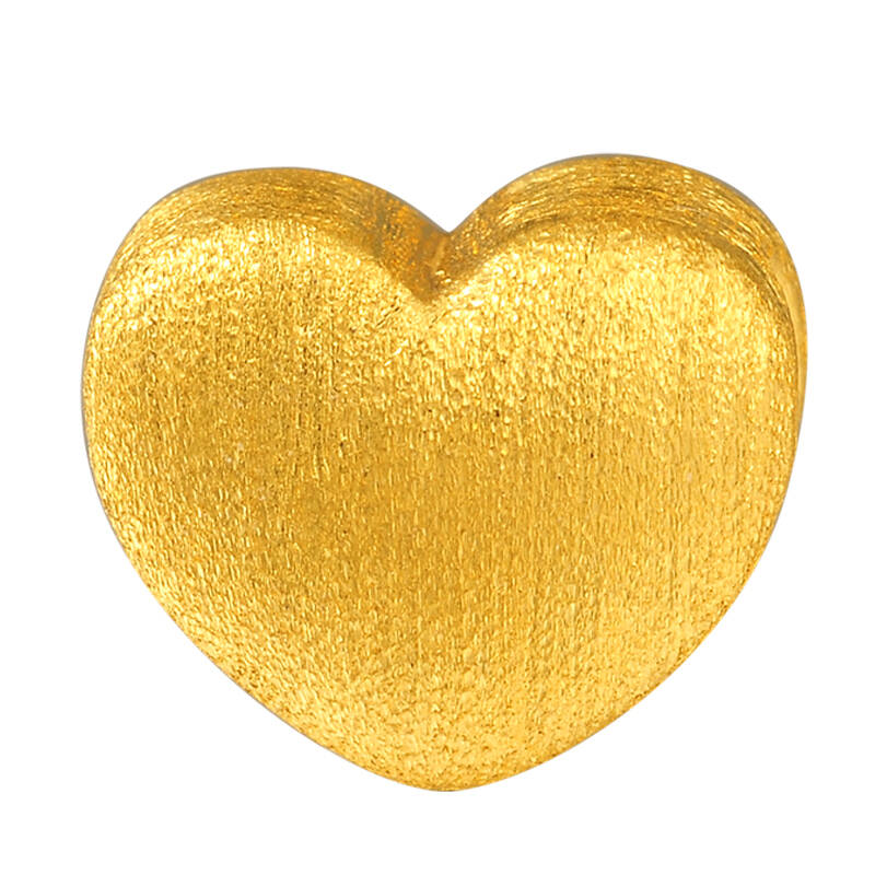 鑫万福 足金黄金心形转运珠吊坠 3d硬金工艺 j9544