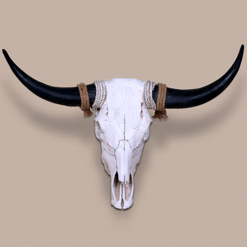 悦吉祥 欧式墙饰创意家居摆件客厅玄关仿真牛头挂件ktv壁饰装饰品复古