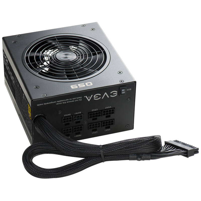 evga 额定650w 650 gq 电源 (80plus金牌/模组化/5年质保/13.