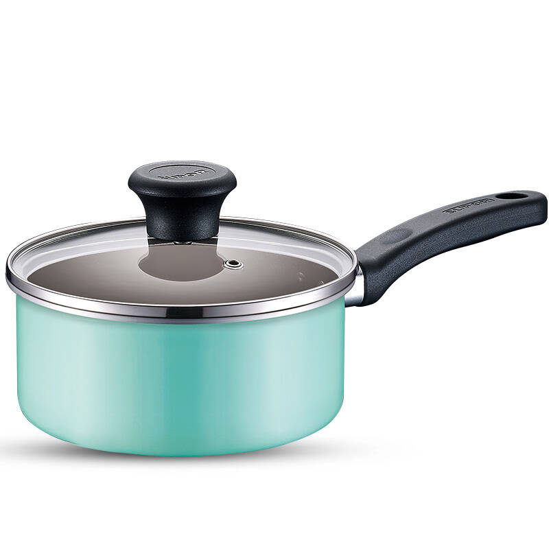 苏泊尔(supor)et16kp01-b 趣彩不粘奶锅 16cm加厚复底小汤锅 热牛奶煮