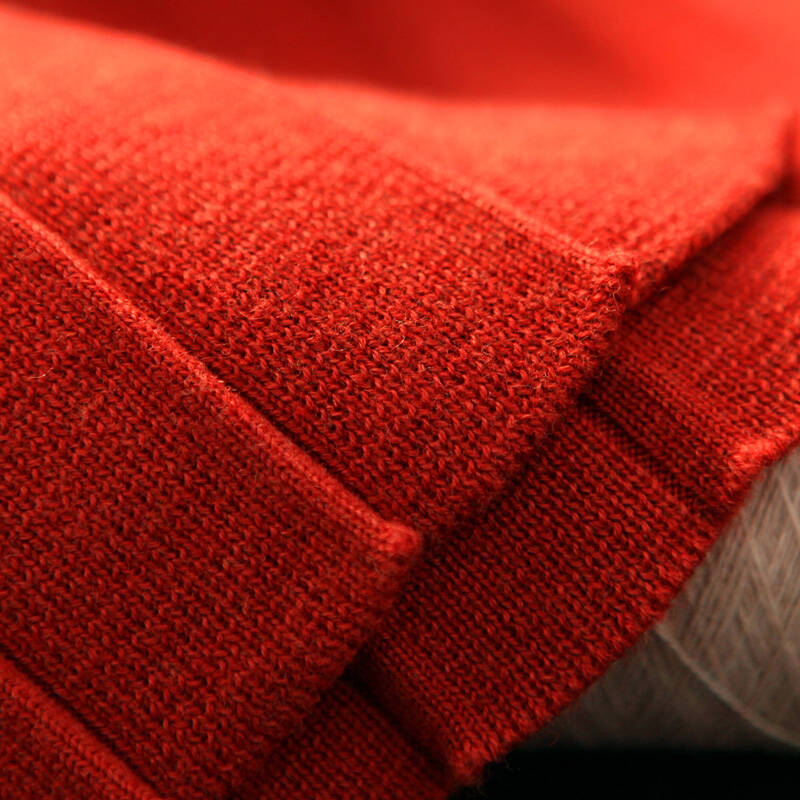 artka阿卡 2016秋装立体绞花重工百褶新品丝光羊毛连衣裙3色 橘红 m