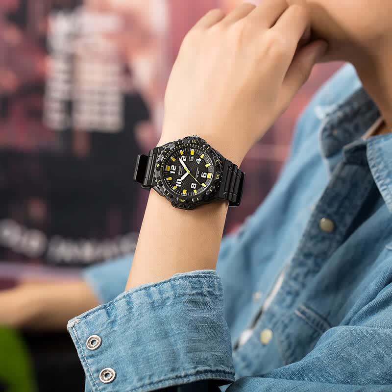 卡西欧(casio)男表 太阳能系列时尚潮流炫彩指针式防水运动手表 mrw-s