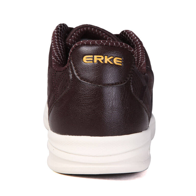 鸿星尔克男鞋滑板鞋透气休闲运动鞋qc 深棕 44