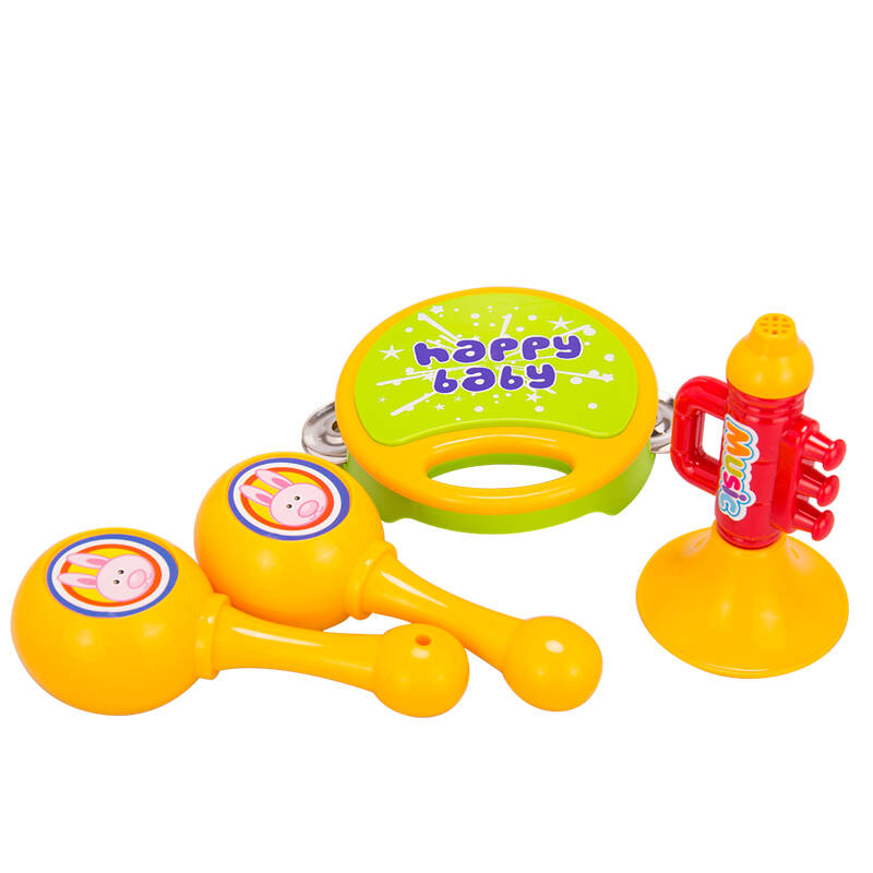 欧锐 宝宝手摇铃 沙锤 铃鼓 婴幼儿发声音乐玩具七件套装 益智宝宝