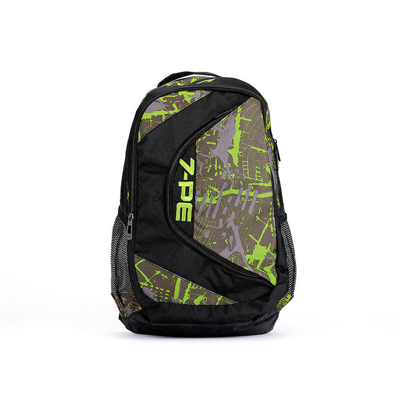 七波辉男童儿童学生书包减压双肩背包 旅行包 黑/绿