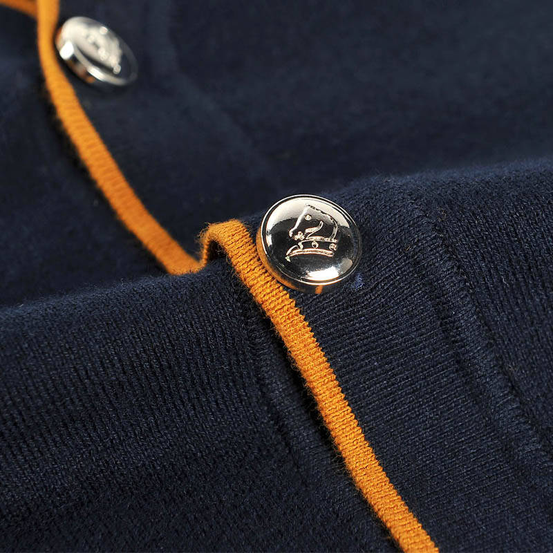 2014秋装新品毛衣 小马徽章毛针织衫开衫hnzad3g119a 藏青(e0) 185