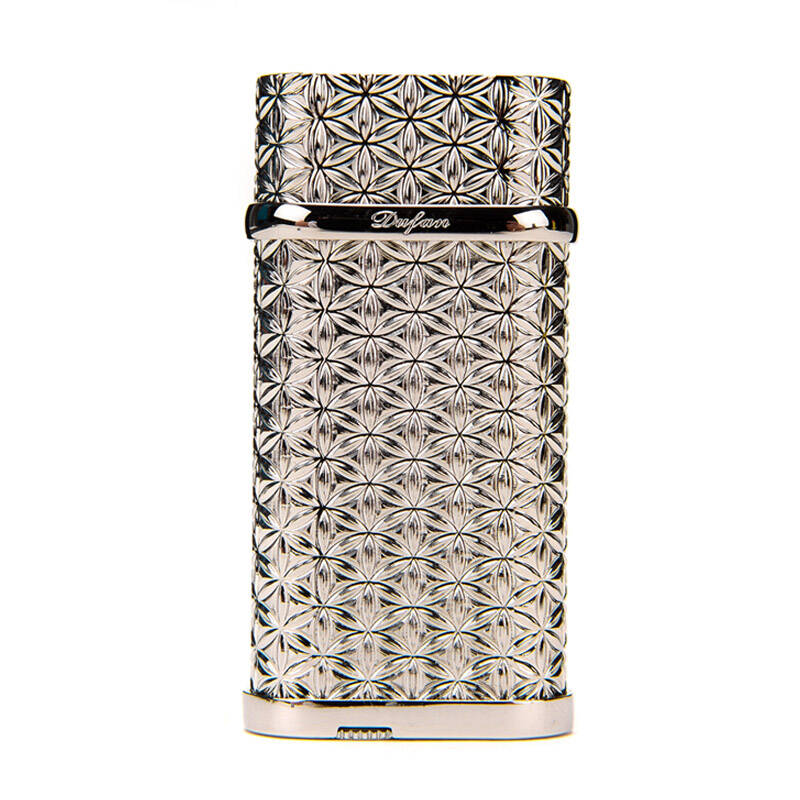 dufan精巧窄机都梵百合银色限量版礼品充气打火机d2129