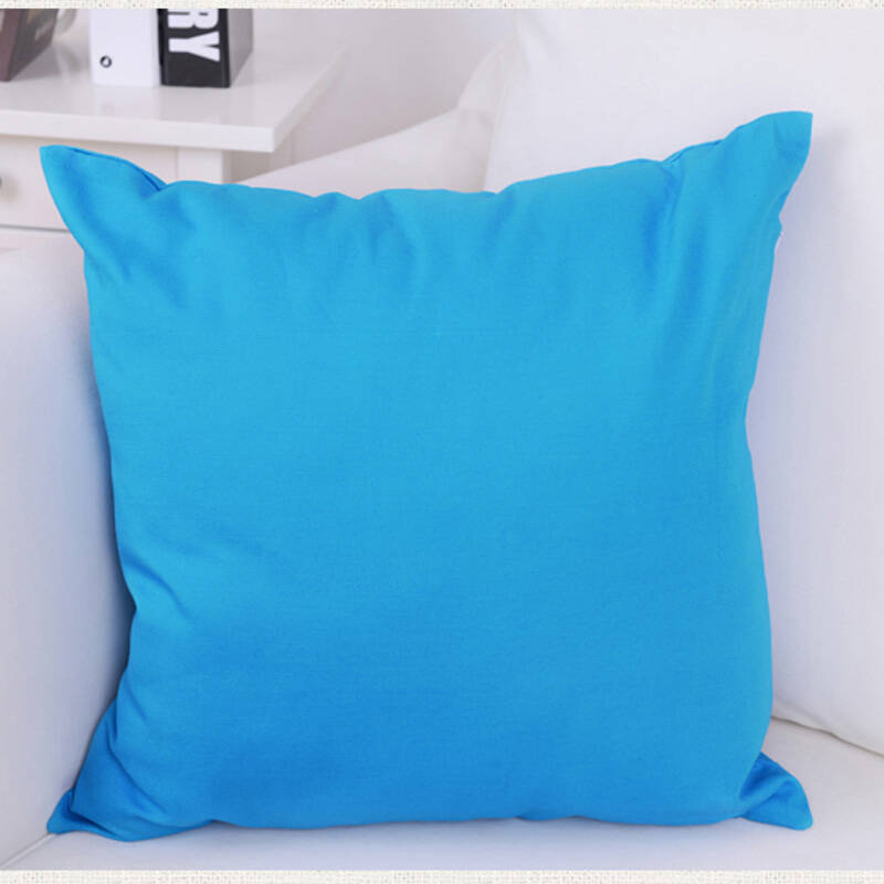 粗布靠垫腰靠抱枕 纯棉帆布靠垫床头靠垫 床靠背垫腰垫 海蓝色 50cm*