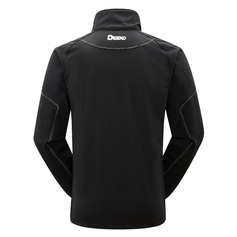 deeko/迪高 户外运动软壳冲锋衣 男 连帽 秋冬情侣冲锋衣 男黑色d405