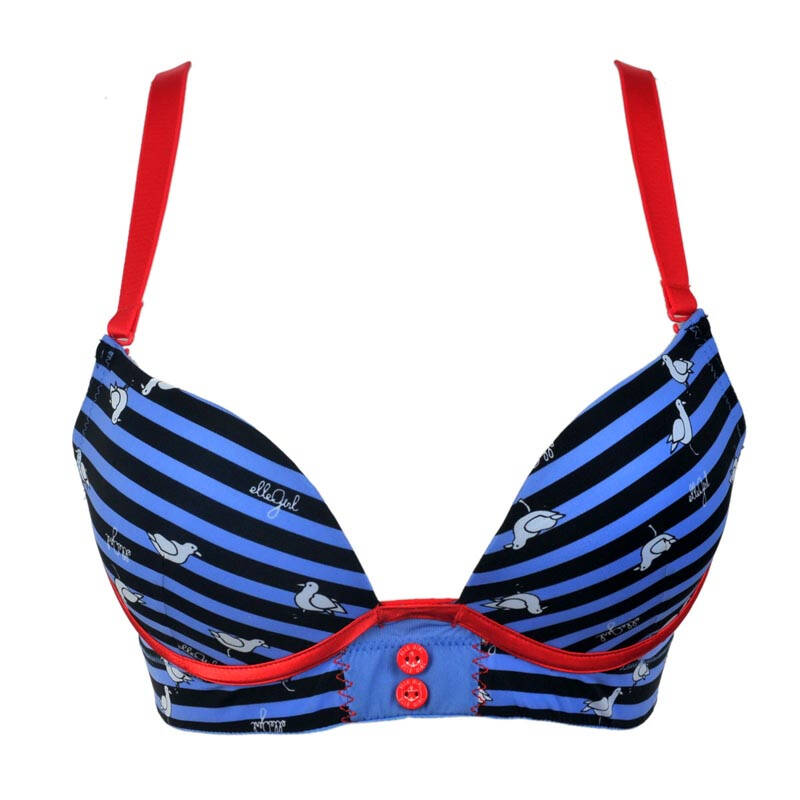 elle girl 女性内衣文胸薄款 品牌文胸 少女文胸 学生 eb4213 b0蓝色