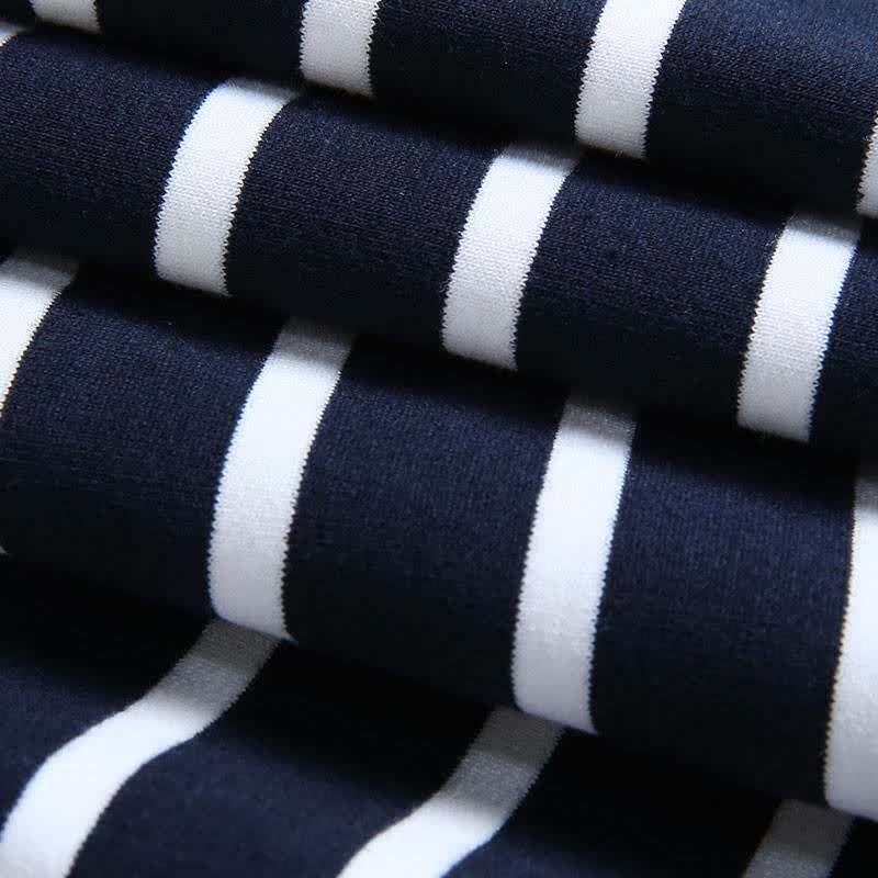 经典条纹一字领中袖直筒中长款连衣裙ma1632drs05 moco t01蓝白条色 m