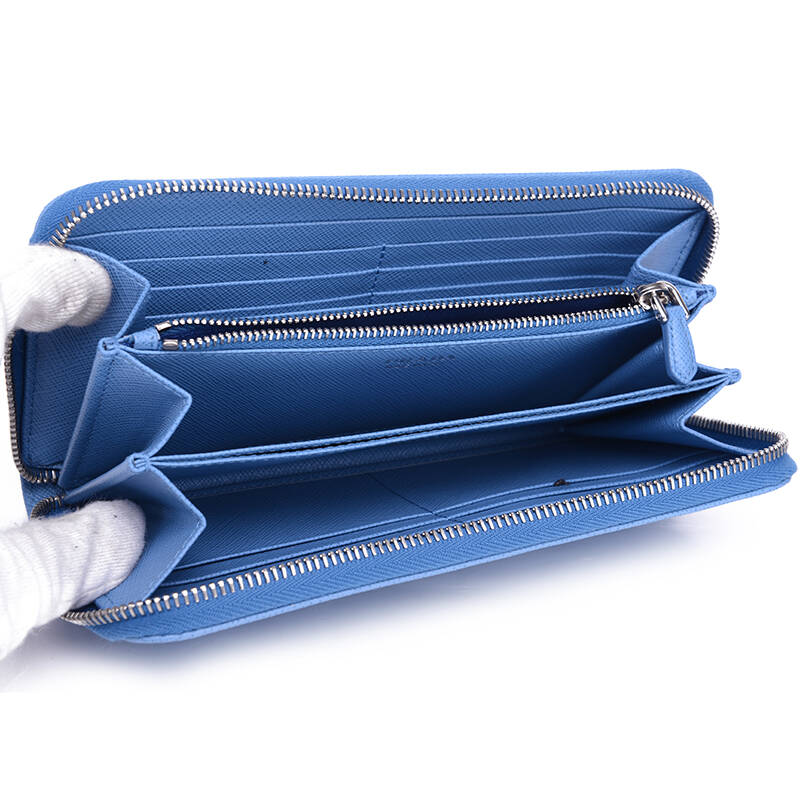 prada 普拉达 女士蓝色牛皮钱包手拿包 1ml506 qwa f0pn2【图片 价格