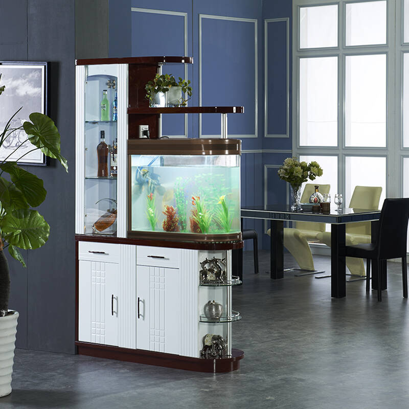 本兰 现代简约烤漆带鱼缸鞋柜玄关柜门厅柜隔断柜 酒柜屏风双面