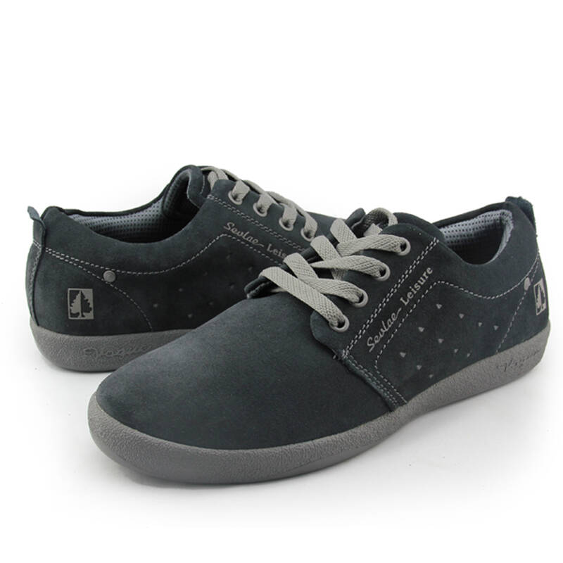 sevlae圣弗莱男鞋户外休闲鞋英伦时尚反绒真皮保暖d3137 深蓝色 43