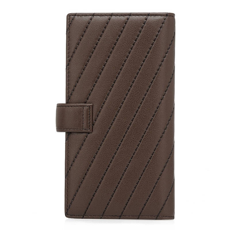 保罗威特(polo villae)男士钱包 商务时尚斜条纹经典款真皮票夹 男士