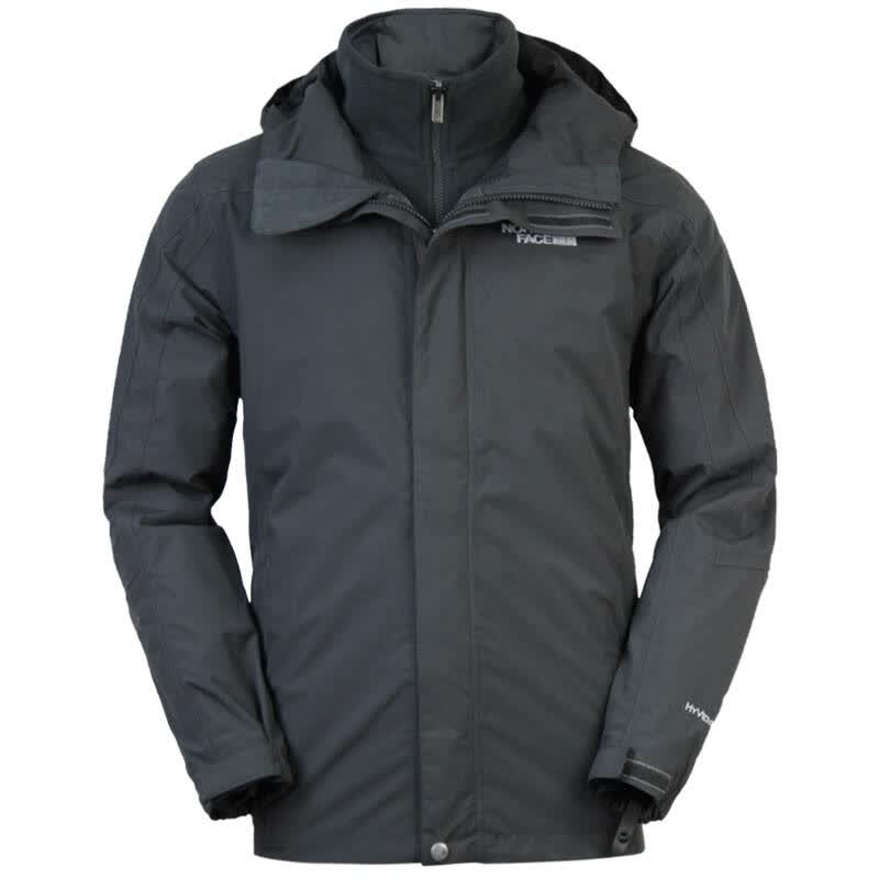 the north face/北面2014新款户外男款防水透气冲锋衣三合一cz53 灰色