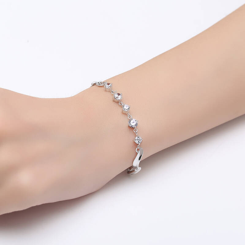 配证书【守护】1314手链925银手链 手饰女款女生首饰 纯银(白色) 寓意