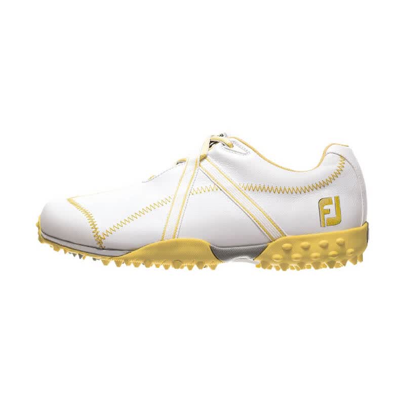 footjoy 高尔夫球鞋 fj 95656 95647女士高尔夫鞋 真皮 防水鞋 白黄