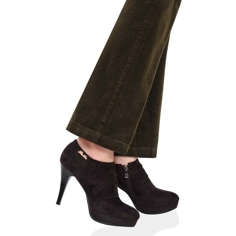 蔼飞儿2015秋季新款灯芯绒女裤宽松高腰大码直筒休闲裤 军绿色190 30