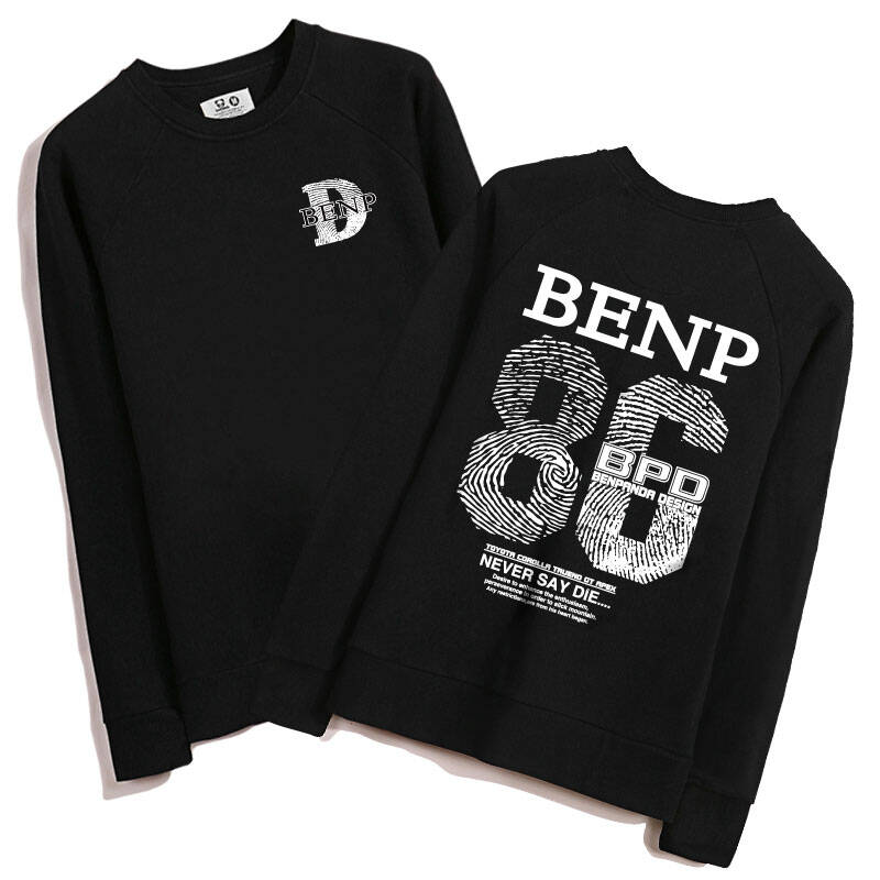 熊猫本benpanda 2014秋冬新款潮牌套头卫衣男w011 黑色 xxl