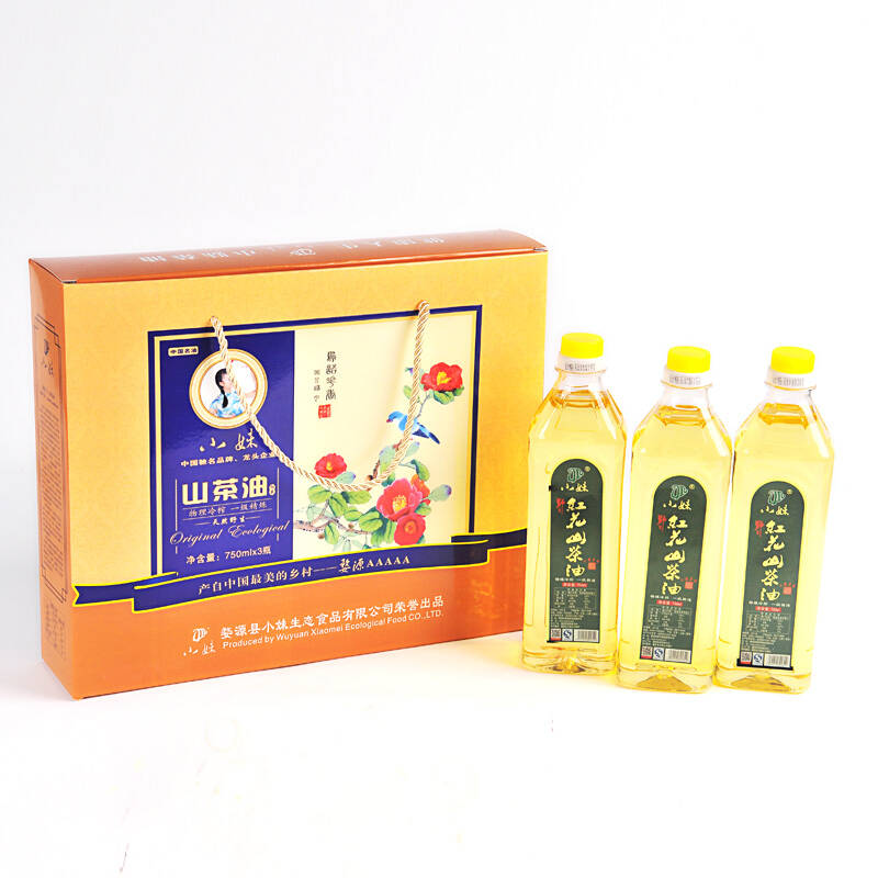 江西婺源 野生山茶油2250ml 物理压榨一级山茶油750ml*3 高档礼盒包装