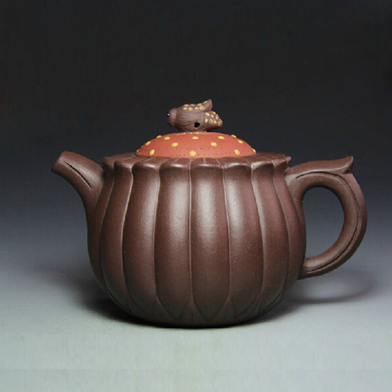 茶玩家 紫砂壶 宜兴原矿手工壶 仿高建芳 高蜂菊 红菊款