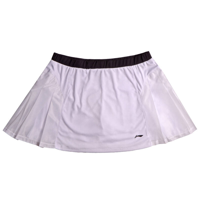 李宁女士羽毛球裙裤 lining羽毛球服省队比赛运动短裙 快干 白色 m